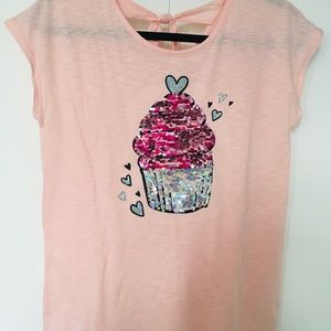 Justice sequined cupcake shirt🧁